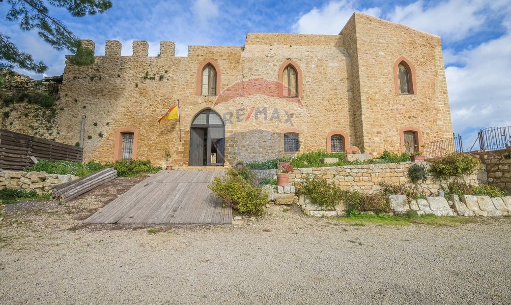 Aragonese Castle in Piazza Armerina with Four Corner Towers