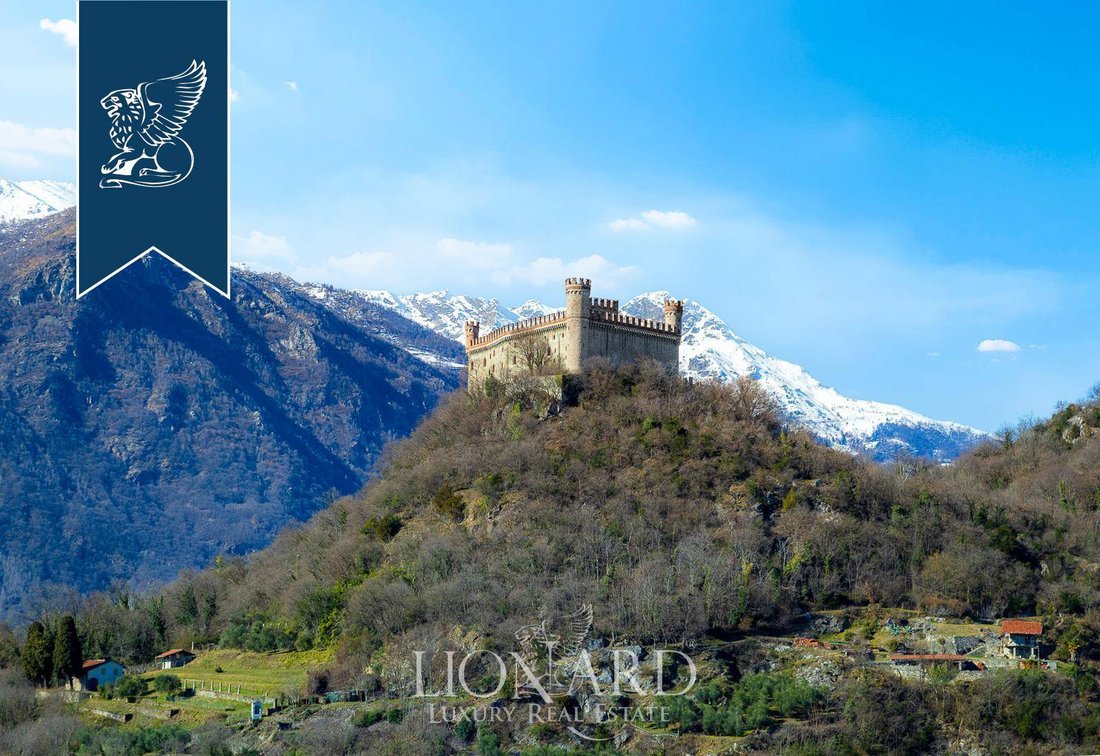 Medieval Castle With Park Overlooking Canavese Lakes